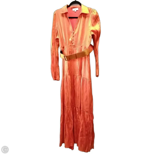 Dress Party Long By Clothes Mentor In Orange, Size: 14