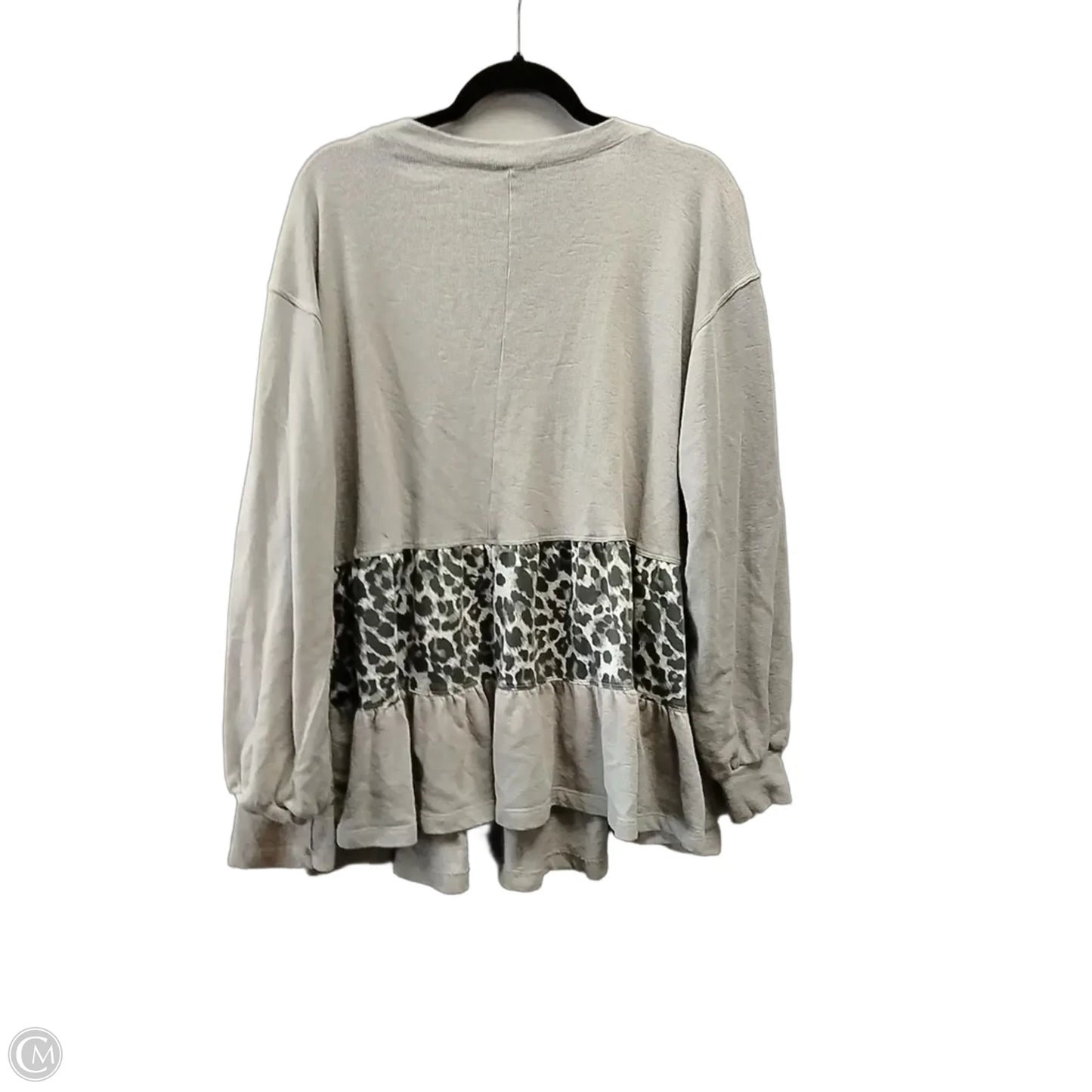Top Long Sleeve By Easel In Grey, Size: L