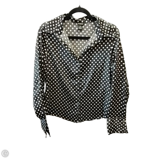 Blouse Long Sleeve By Anxiety In Polkadot Pattern, Size: L