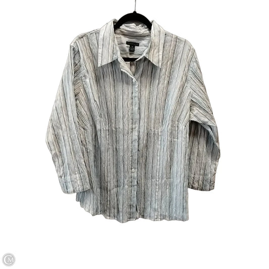 Blouse Long Sleeve By West Bound In Striped Pattern, Size: 1x