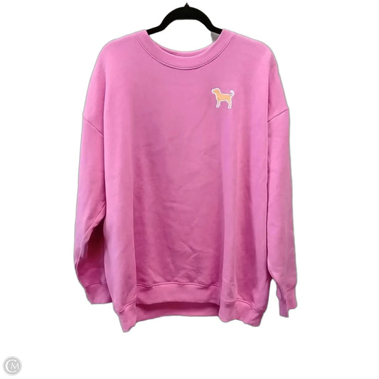Sweatshirt Crewneck By Pink In Pink, Size: Xl