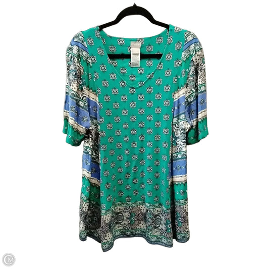 Top Short Sleeve By Chicos In Multi-colored, Size: Xl