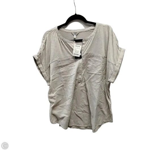 Top Short Sleeve By Lucky Brand In Tan, Size: Xl