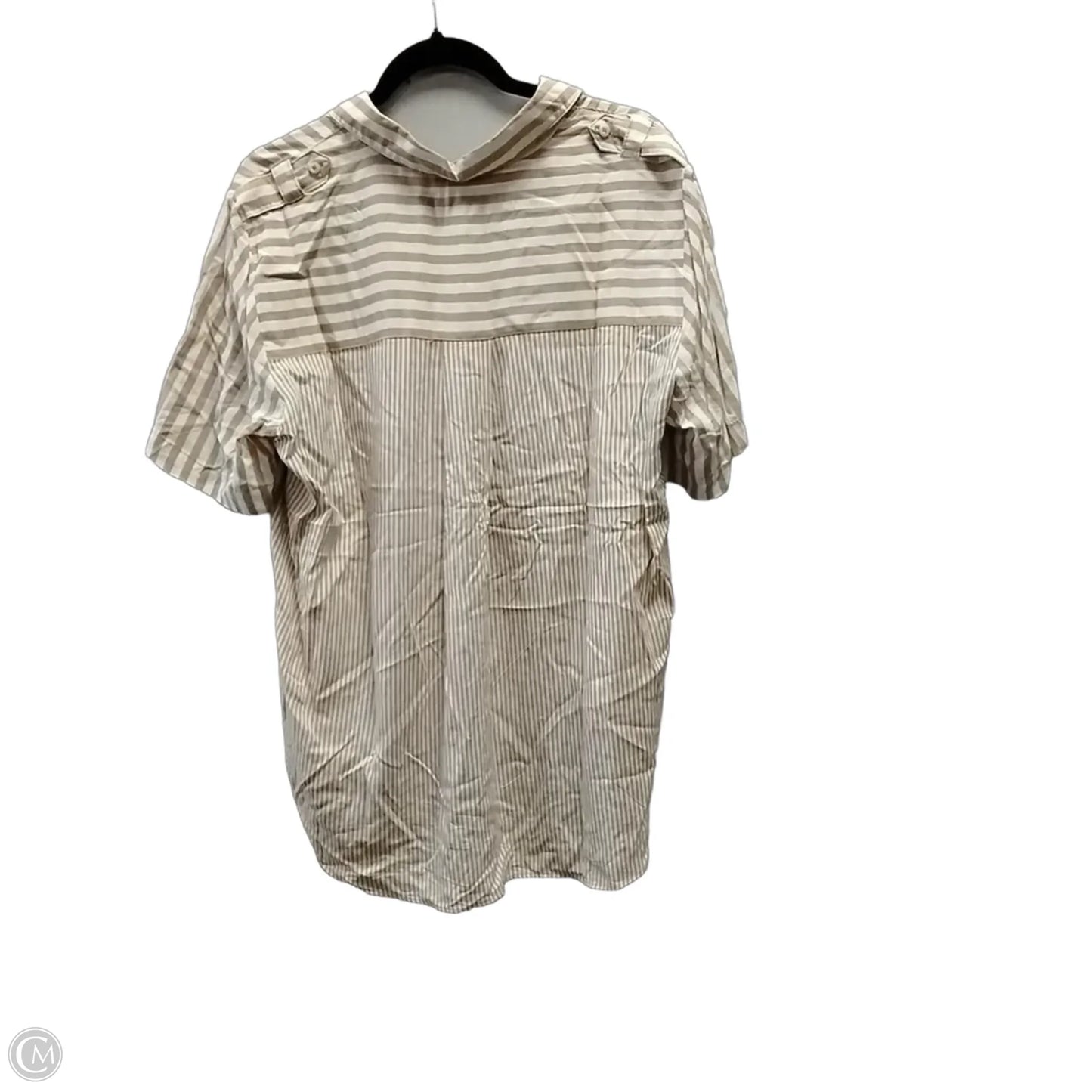 Blouse Short Sleeve By Jane And Delancey In Striped Pattern, Size: L
