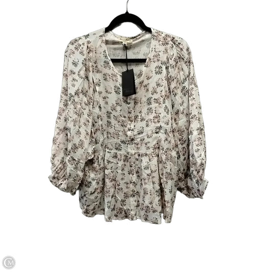 Blouse Long Sleeve By Jane And Delancey In Floral Print, Size: M