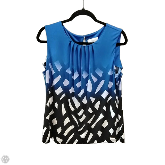 Top Sleeveless By Calvin Klein In Geometric Pattern, Size: Xlp