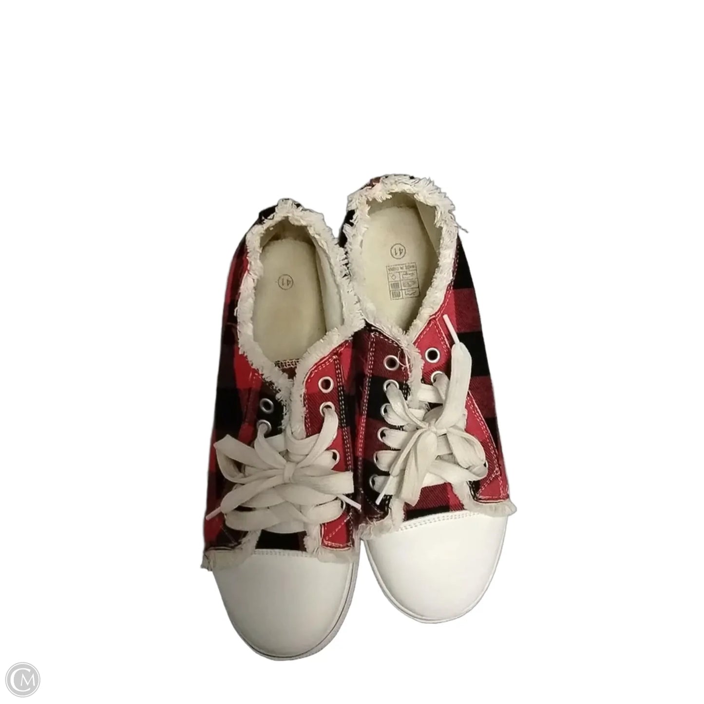 Shoes Sneakers By Cme In Plaid Pattern, Size: 10.5