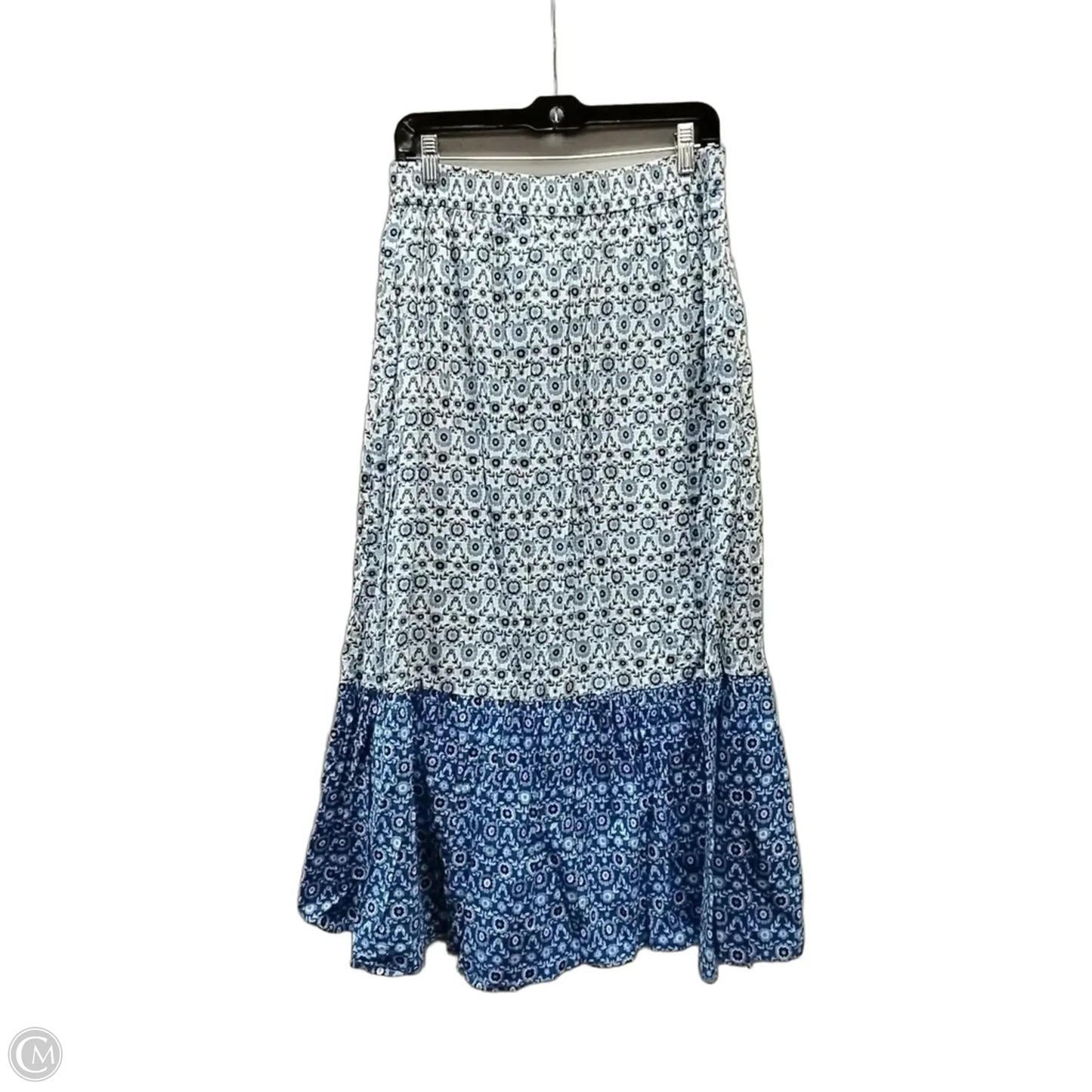 Skirt Maxi By Loft In Blue & White, Size: M