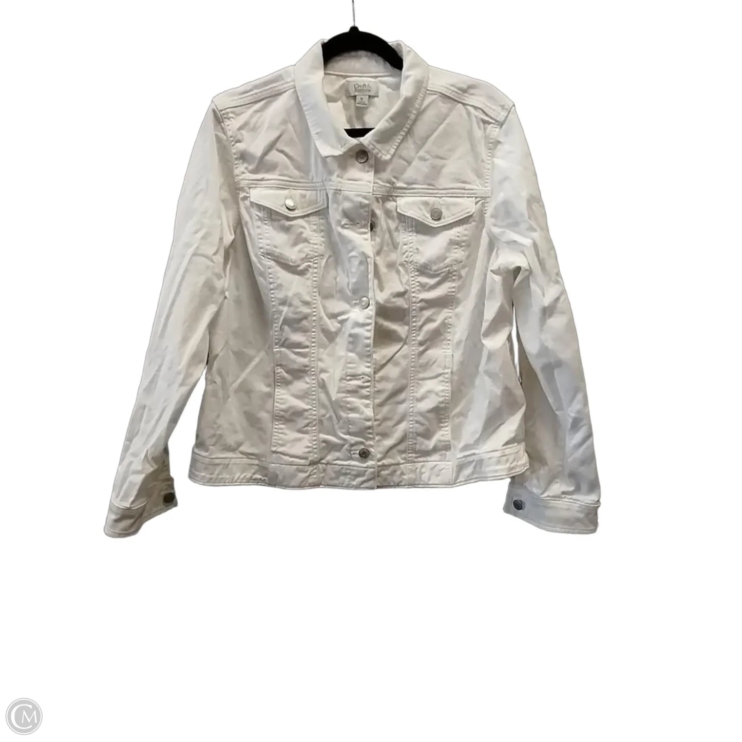 Jacket Denim By Croft And Barrow In White, Size: Xl