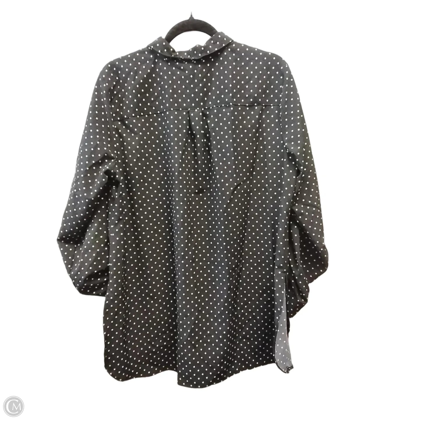 Blouse Long Sleeve By Notations In Polkadot Pattern, Size: Xl