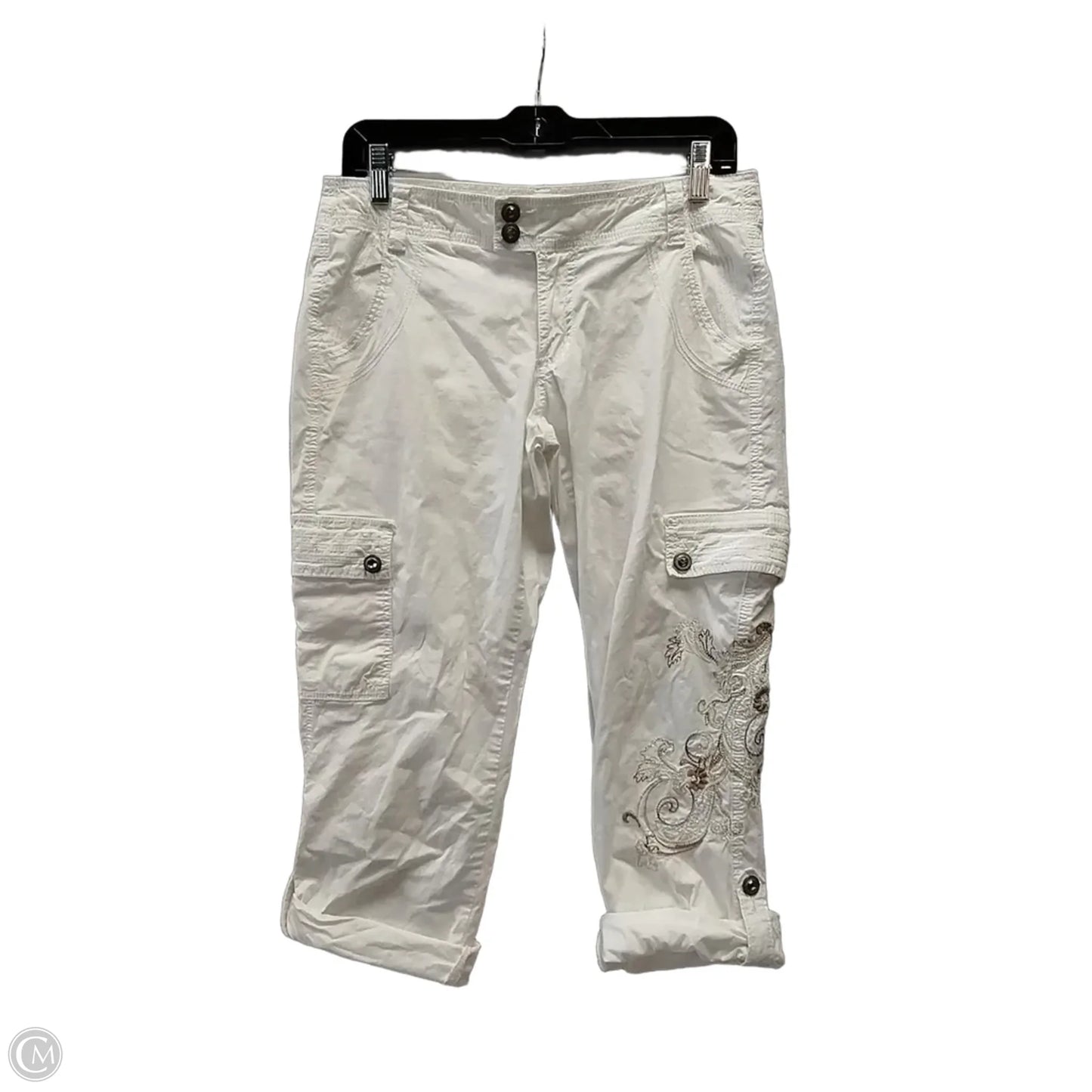 Capris By Cache In Gold & White, Size: 4