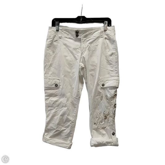 Capris By Cache In Gold & White, Size: 4
