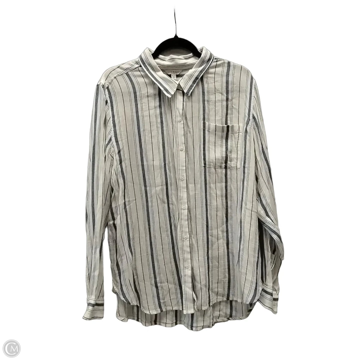 Blouse Long Sleeve By Lucky Brand In Striped Pattern, Size: Xl