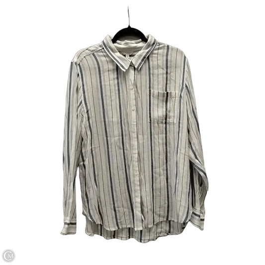 Blouse Long Sleeve By Lucky Brand In Striped Pattern, Size: Xl