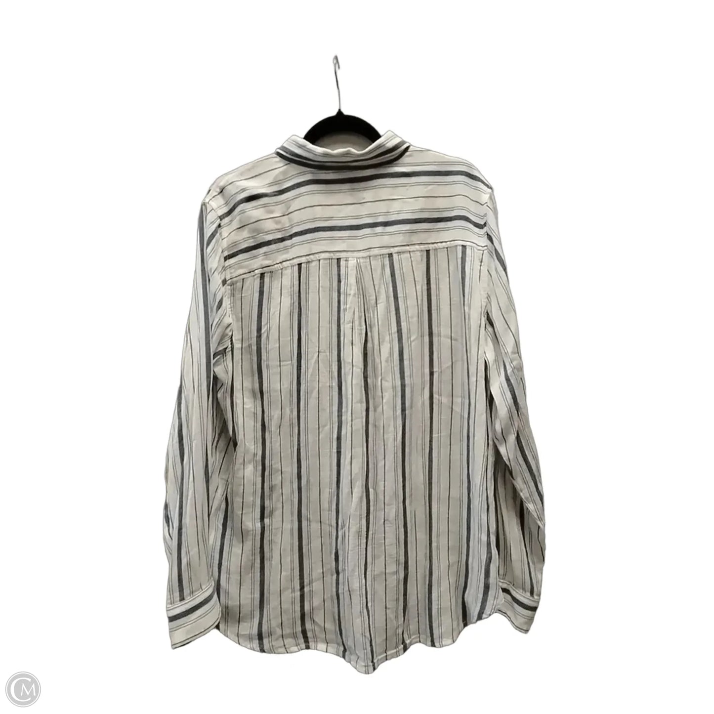 Blouse Long Sleeve By Lucky Brand In Striped Pattern, Size: Xl