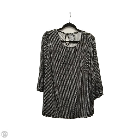 Blouse 3/4 Sleeve By Adrianna Papell In Polkadot Pattern, Size: 2x