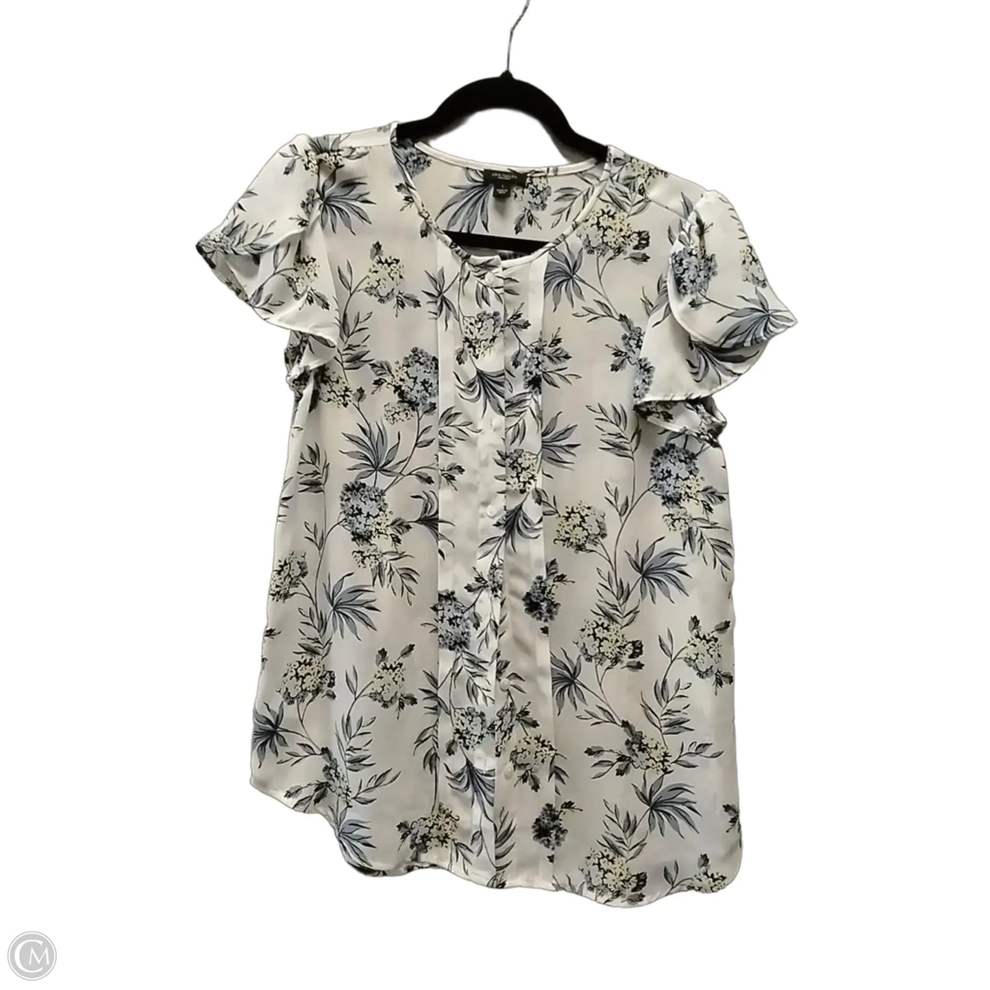 Blouse Short Sleeve By Ann Taylor In Floral Print, Size: S