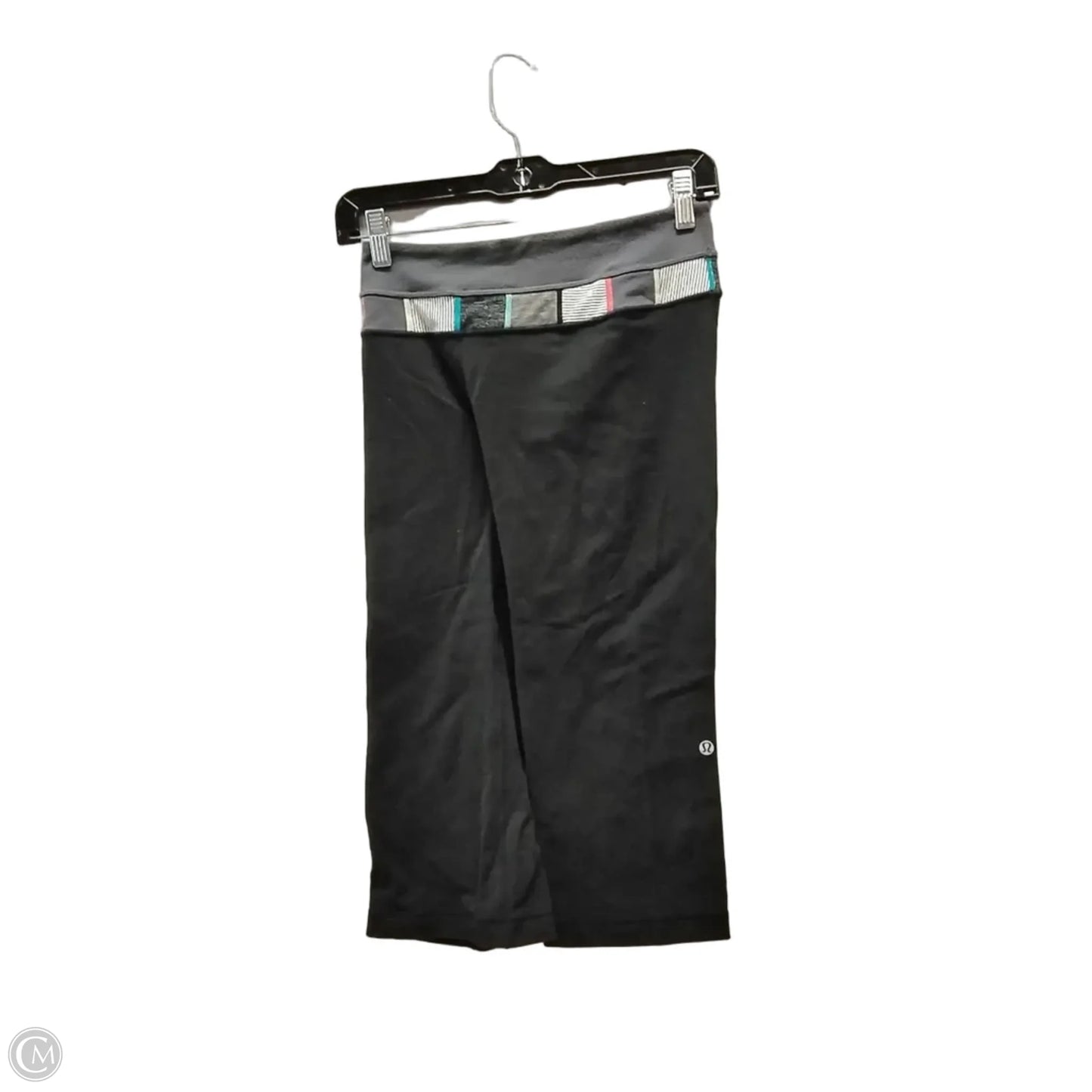 Athletic Capris By Lululemon In Black & Grey, Size: 4