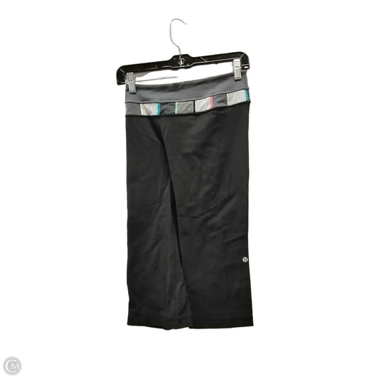 Athletic Capris By Lululemon In Black & Grey, Size: 4