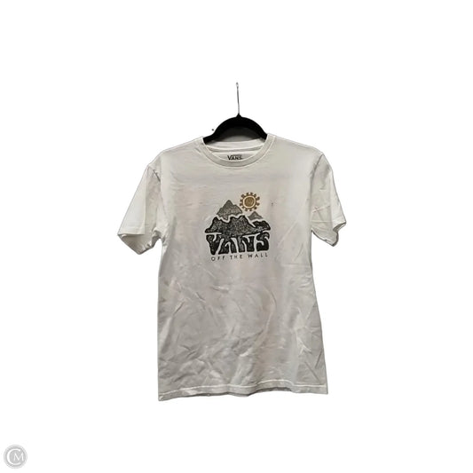 Top Short Sleeve By Vans In White, Size: S