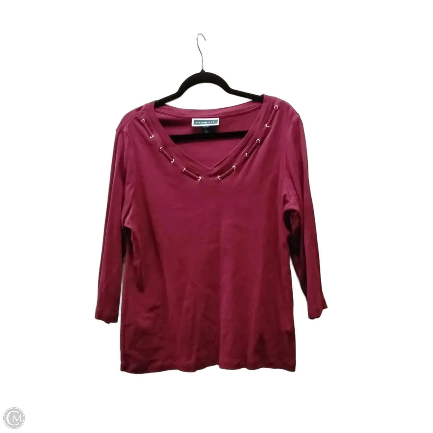 Top Long Sleeve By Karen Scott In Purple, Size: L