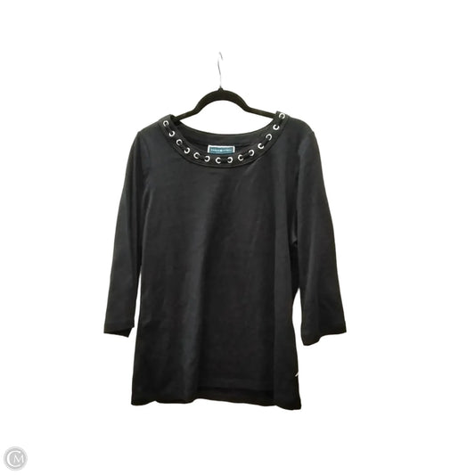 Top Long Sleeve By Karen Scott In Black, Size: Xl