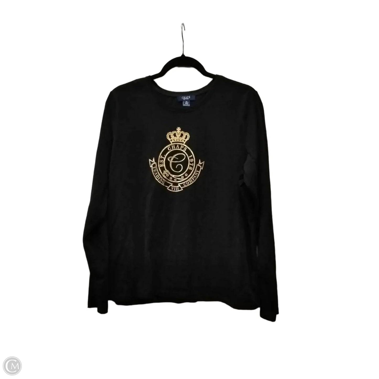Top Long Sleeve By Chaps In Black, Size: Xl