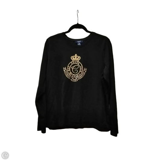 Top Long Sleeve By Chaps In Black, Size: Xl