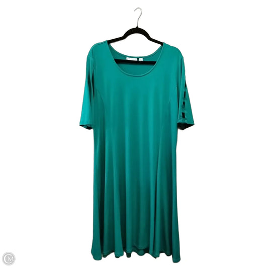 Dress Casual Midi By Susan Graver In Green, Size: 16