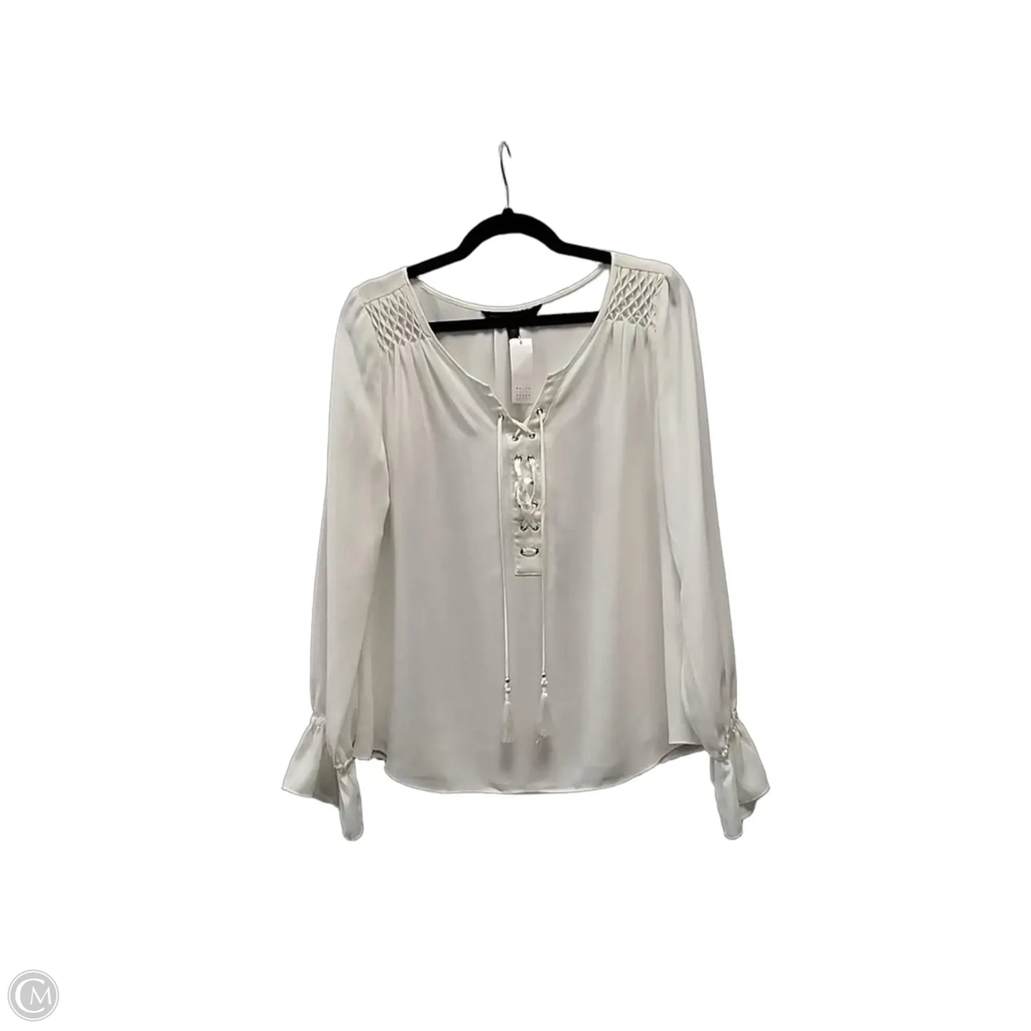 Blouse Long Sleeve By White House Black Market In Cream, Size: S