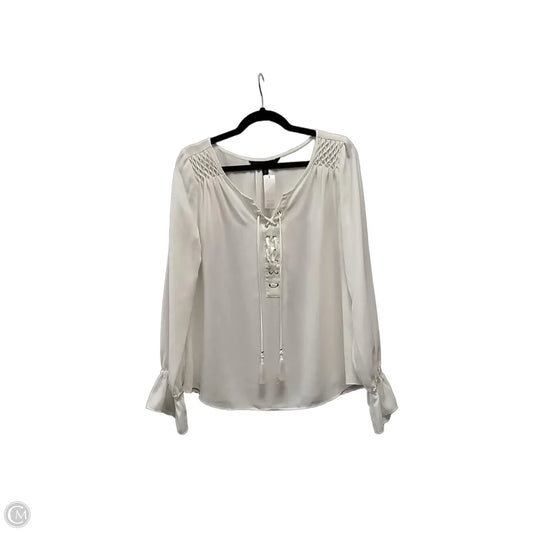Blouse Long Sleeve By White House Black Market In Cream, Size: S