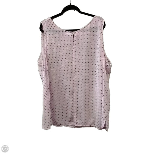 Blouse Sleeveless By Liz Claiborne In Black & Pink, Size: 3x