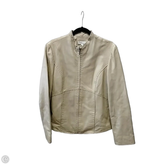 Jacket Leather By Coldwater Creek In Tan, Size: M