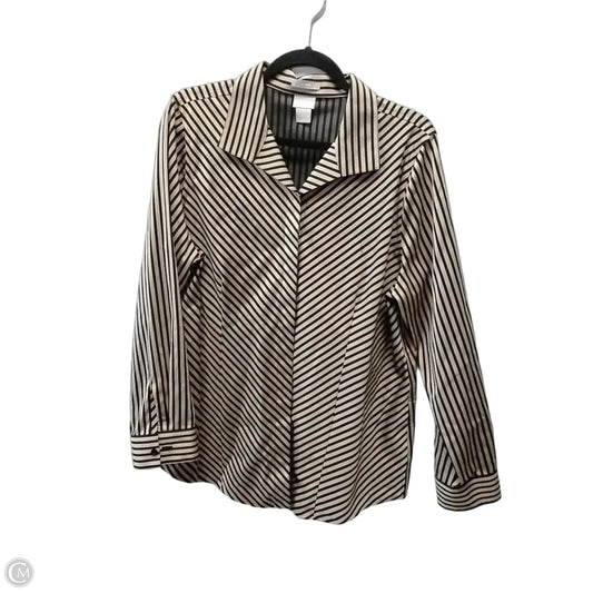 Top Long Sleeve By Chicos In Striped Pattern, Size: L