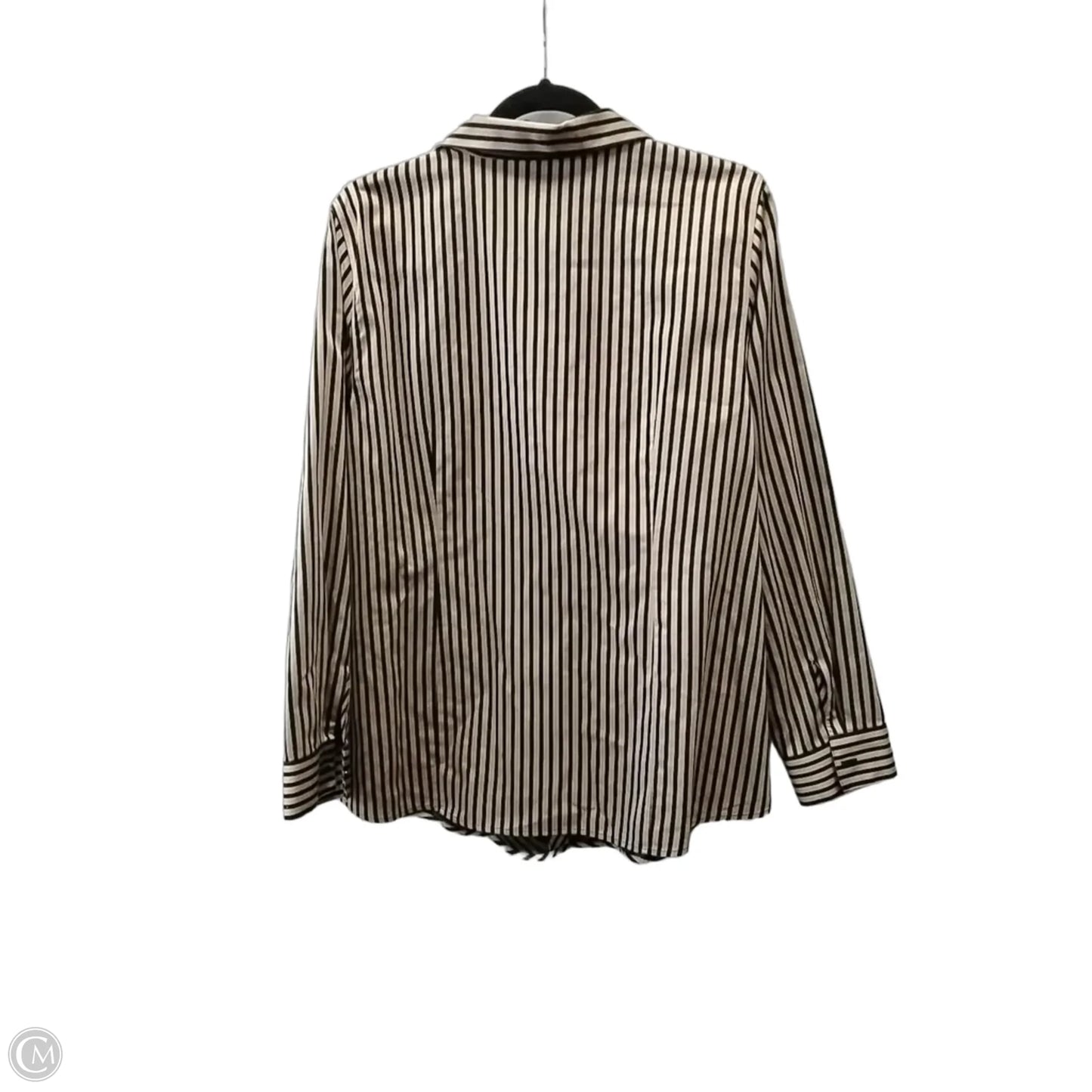 Top Long Sleeve By Chicos In Striped Pattern, Size: L