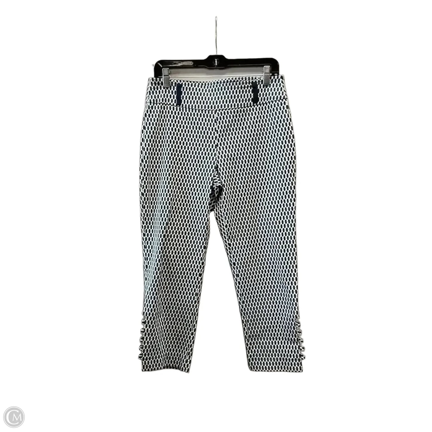 Pants Cropped By Attyre In Blue & White, Size: 6