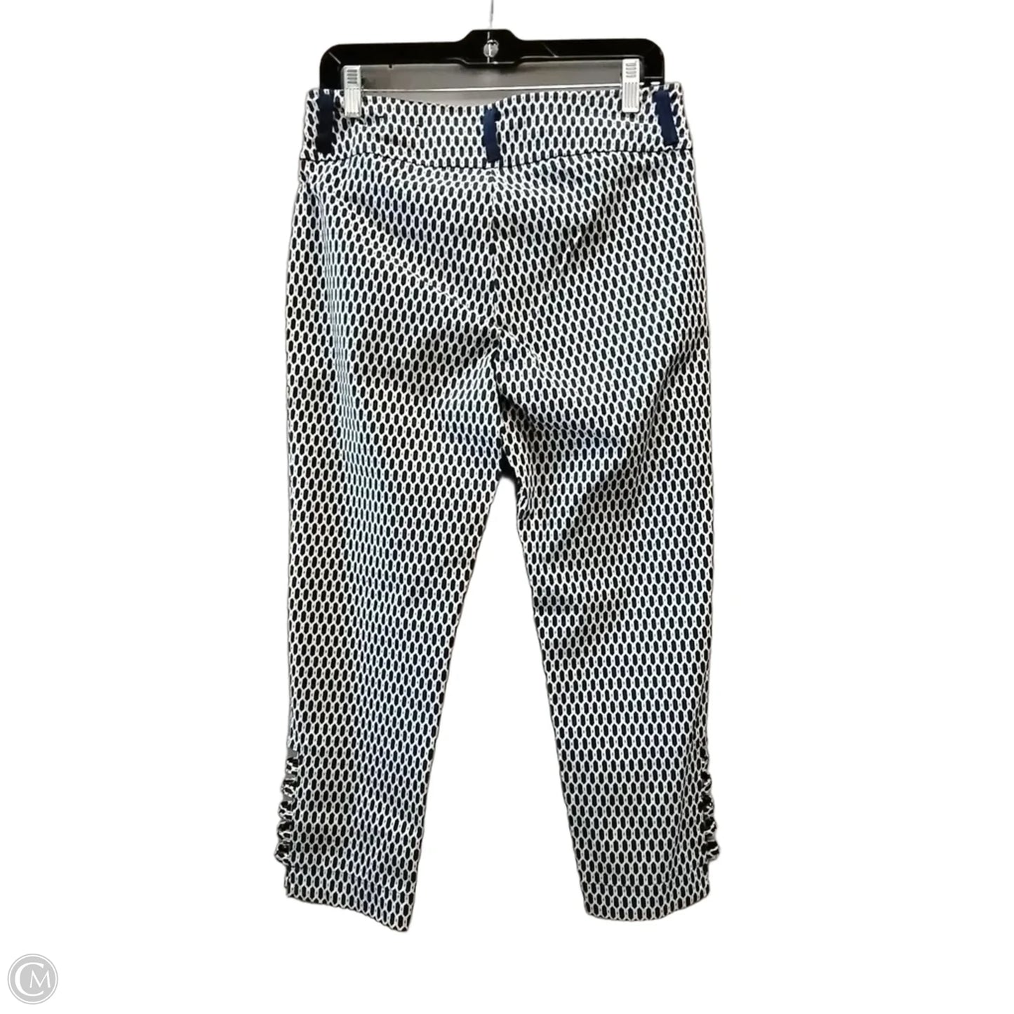 Pants Cropped By Attyre In Blue & White, Size: 6