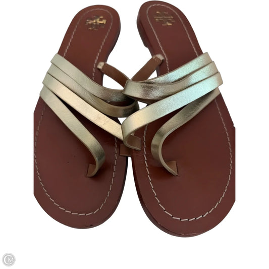 Sandals Designer By Tory Burch In Brown & Gold, Size: 8