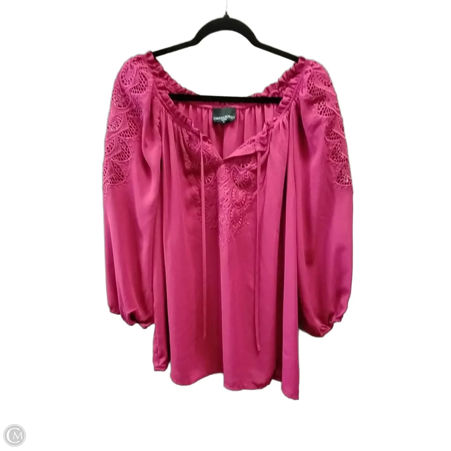 Blouse Long Sleeve By Cynthia Rowley In Purple, Size: 1x