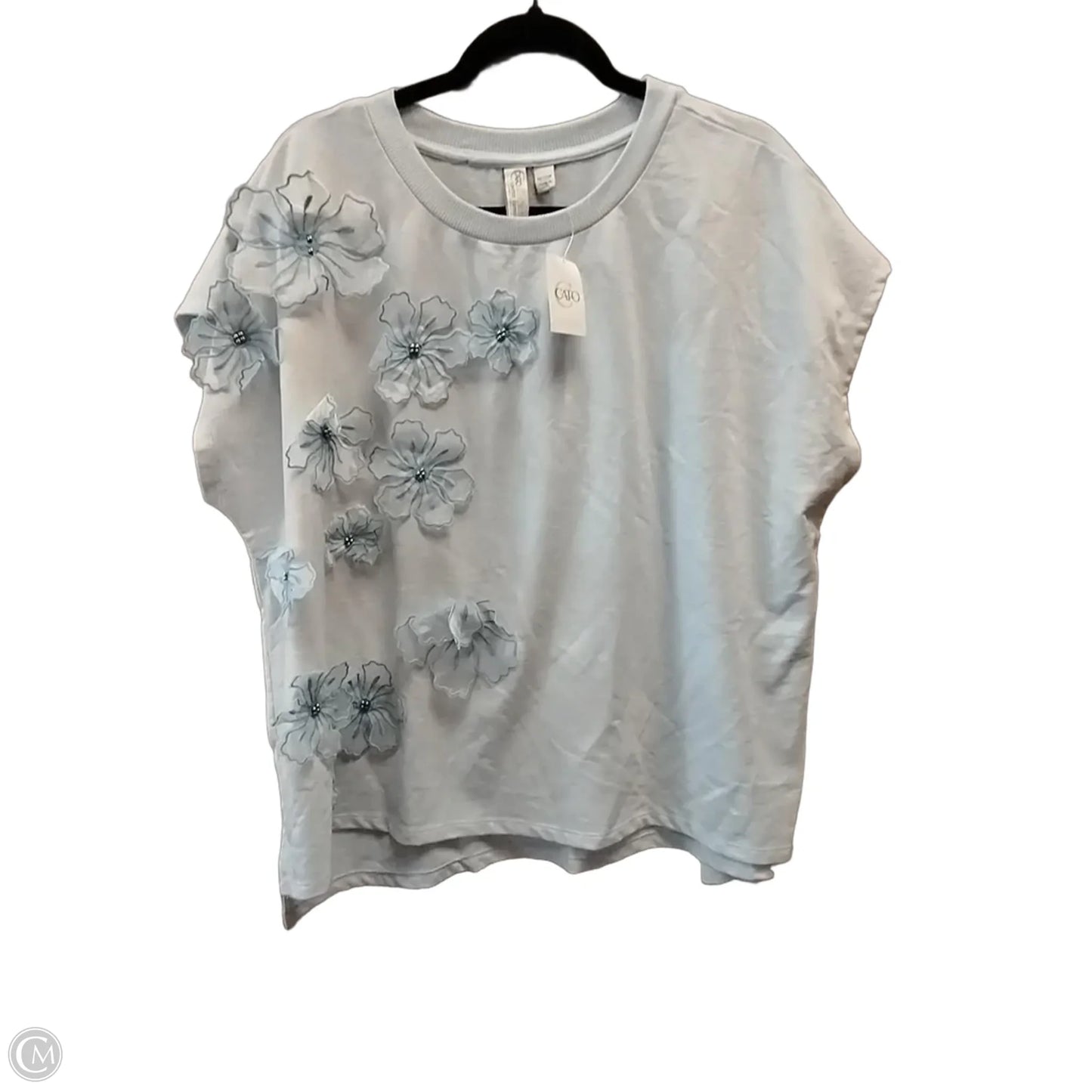 Top Short Sleeve By Cato In Blue, Size: 1x