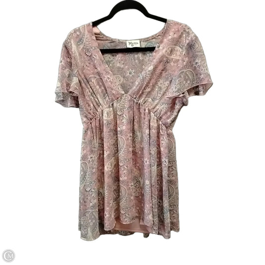 Top Short Sleeve By Mumu In Paisley Print, Size: S