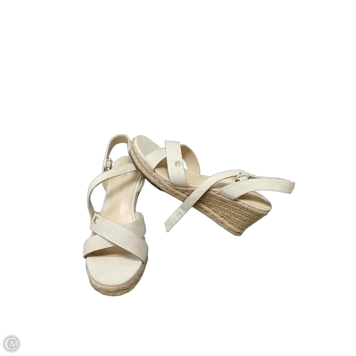 Sandals Heels Wedge By Tommy Hilfiger In Cream, Size: 8.5