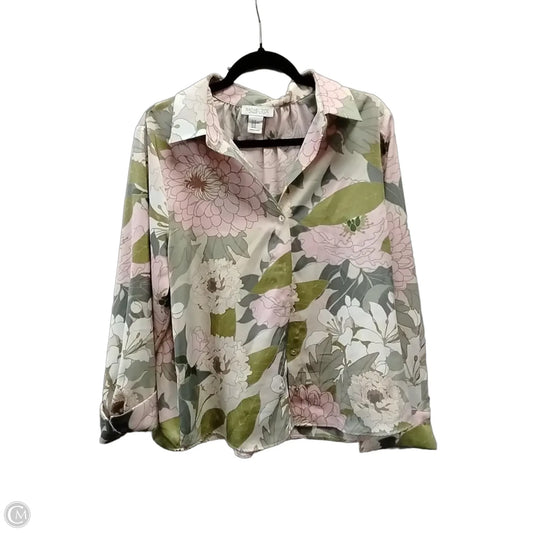 Blouse Long Sleeve By Rachel Zoe In Floral Print, Size: Xl