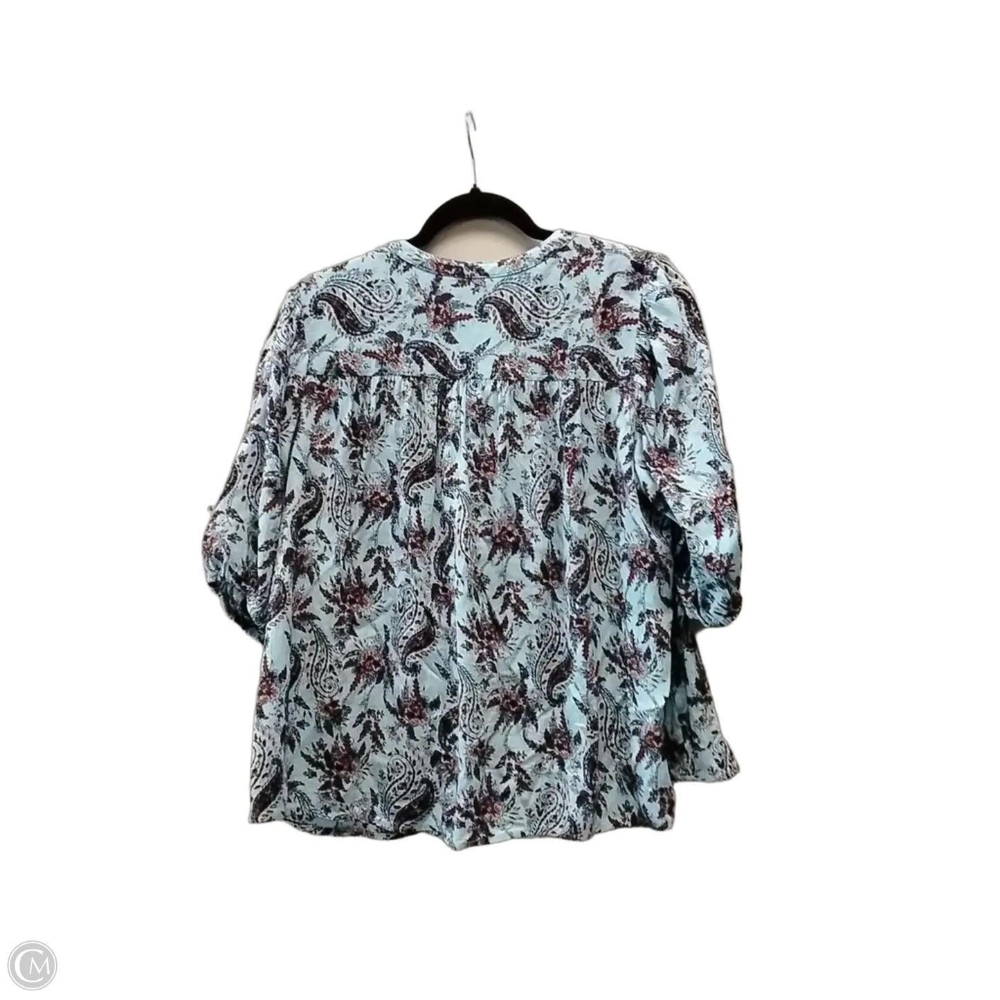Blouse Short Sleeve By Intro In Blue & Red, Size: M