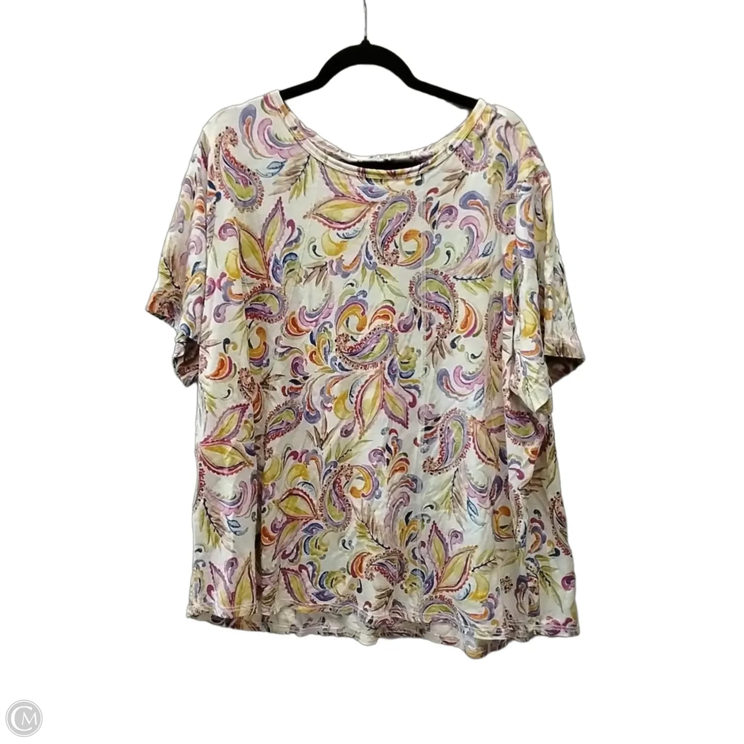 Top Short Sleeve By West Bound In Paisley Print, Size: 3x