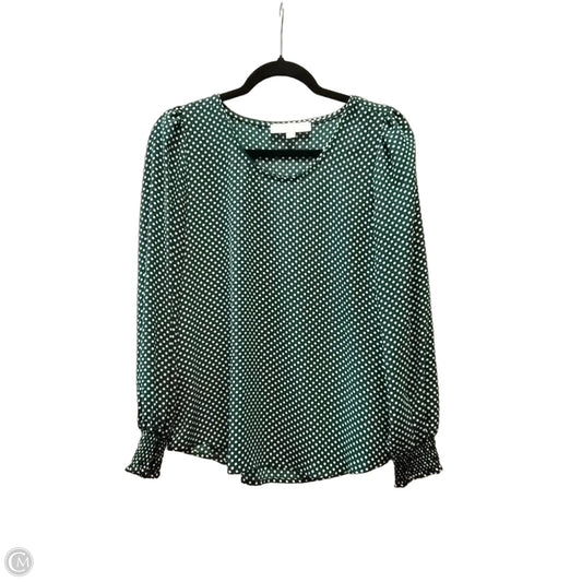 Blouse Long Sleeve By Loft In Polkadot Pattern, Size: M