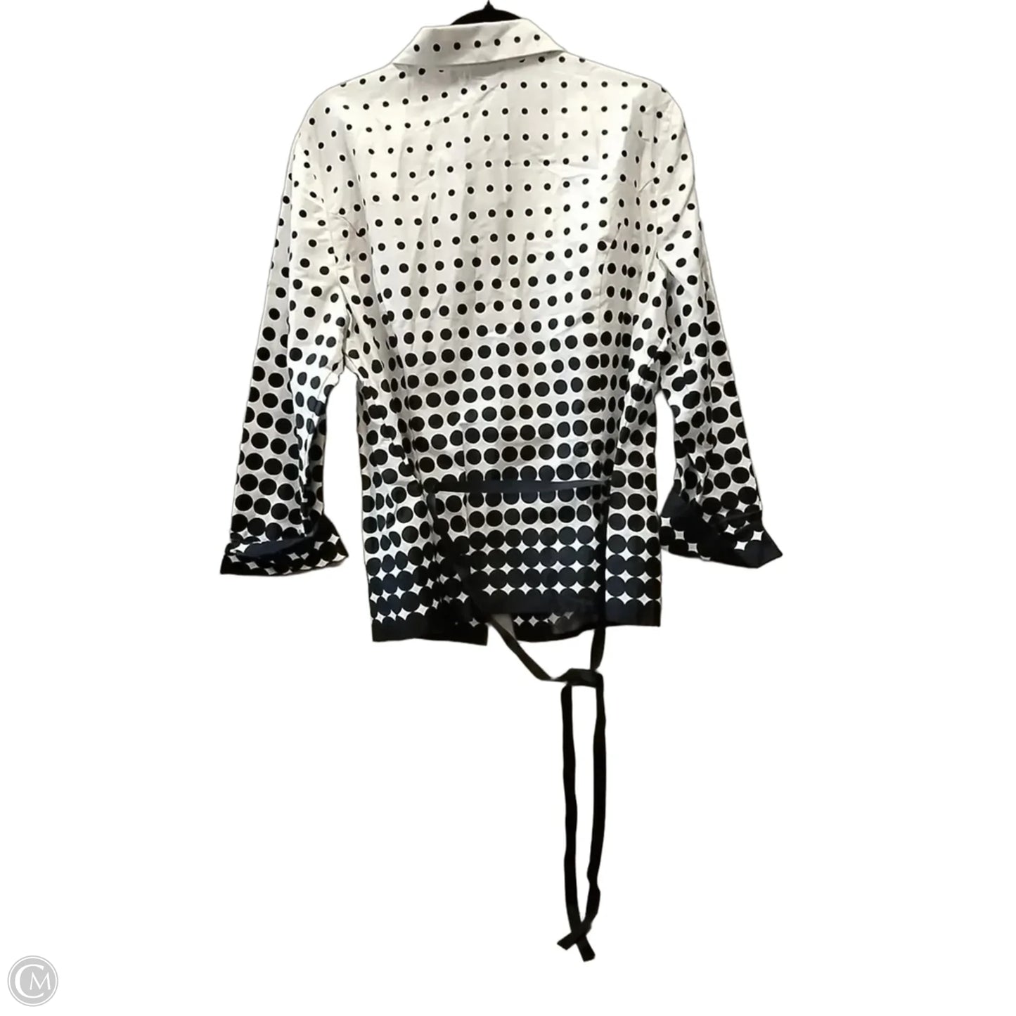 Blouse Long Sleeve By Jones New York In Polkadot Pattern, Size: Xl