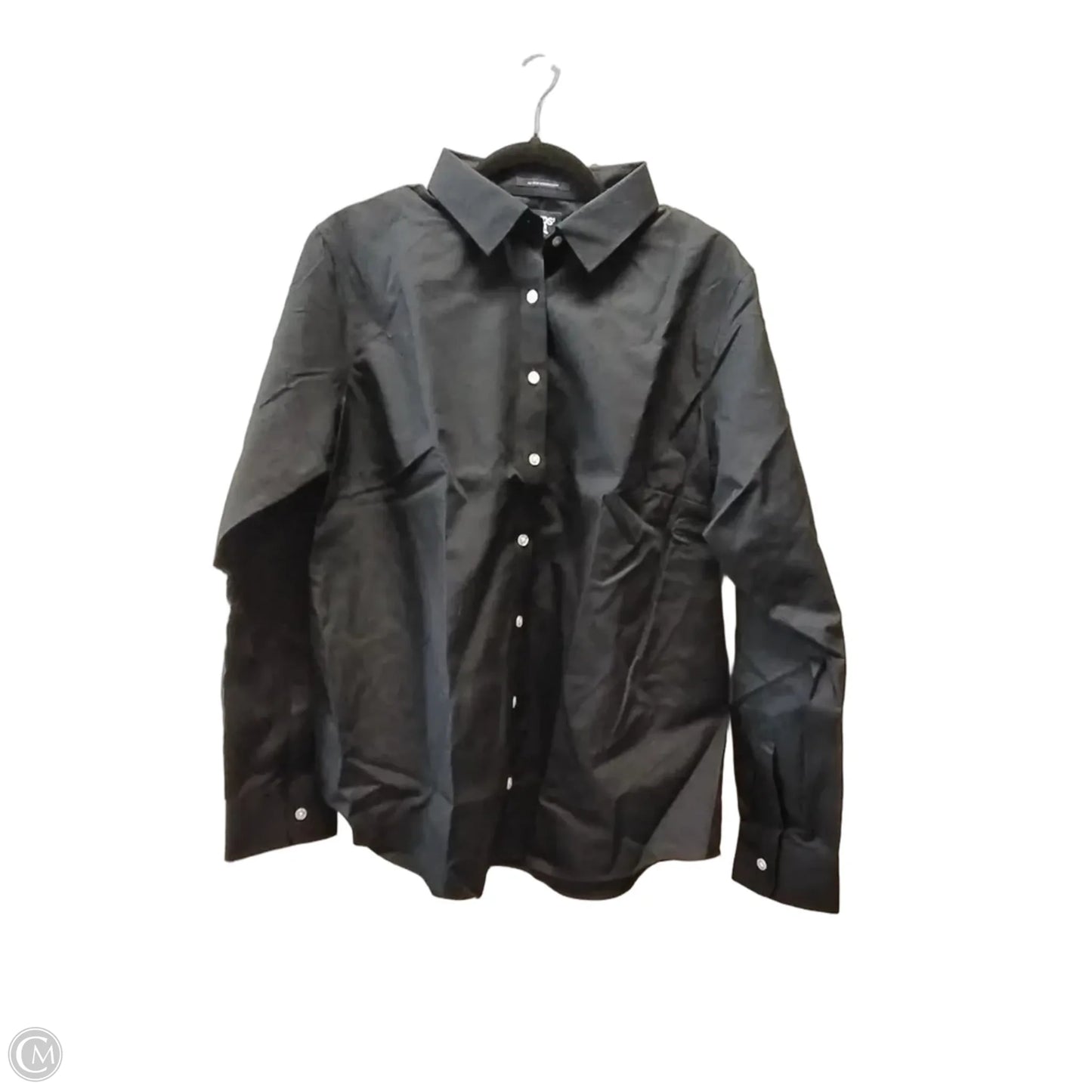 Blouse Long Sleeve By Lands End In Black, Size: Xl