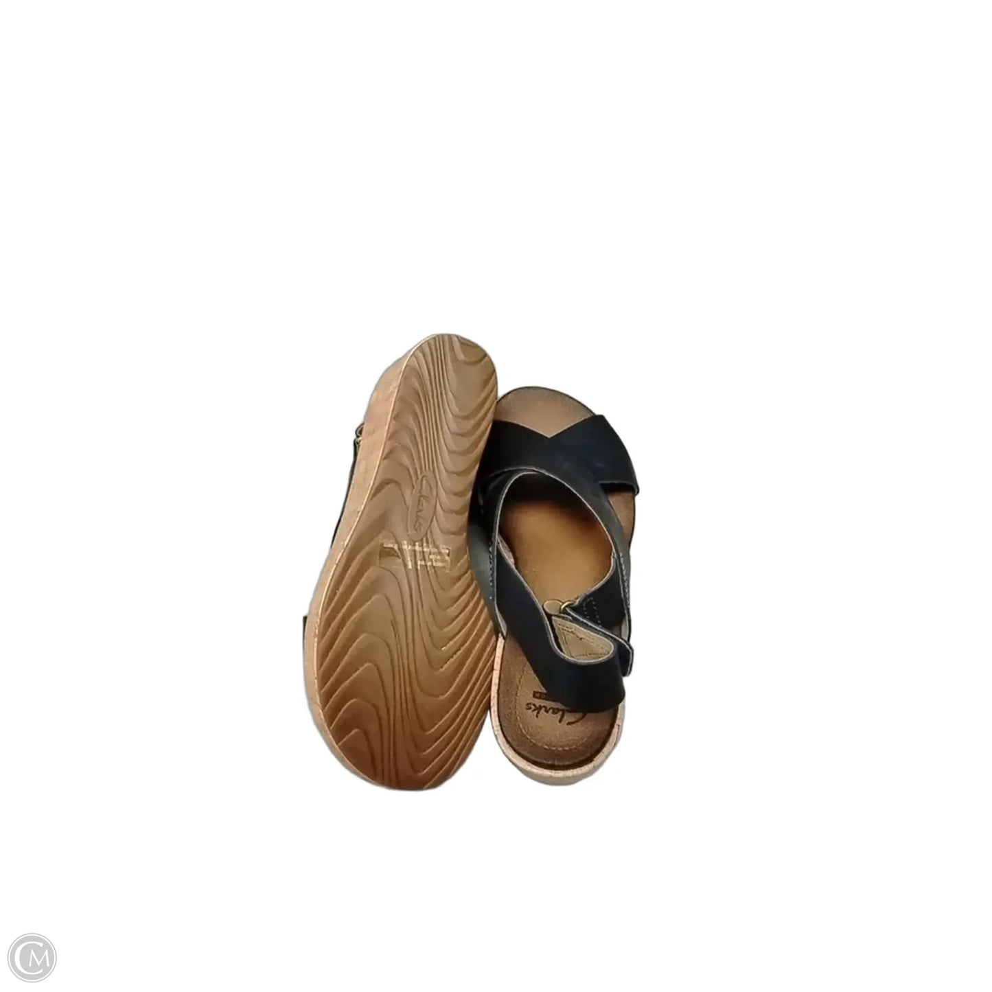 Sandals Heels Wedge By Clarks In Blue, Size: 7