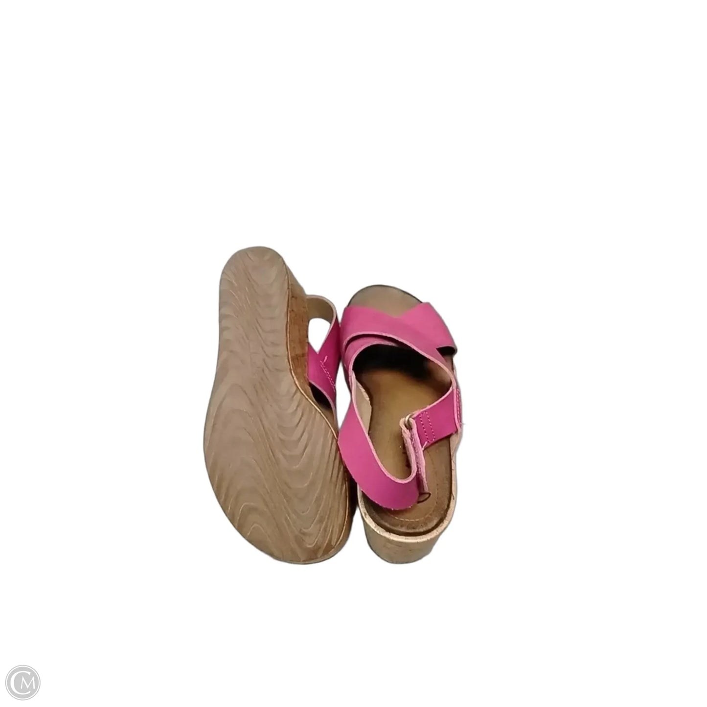 Sandals Heels Wedge By Clarks In Pink, Size: 7